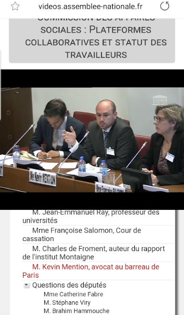Kevin Mention entendu par la commission des affaires sociales à l’Assemblée nationale.