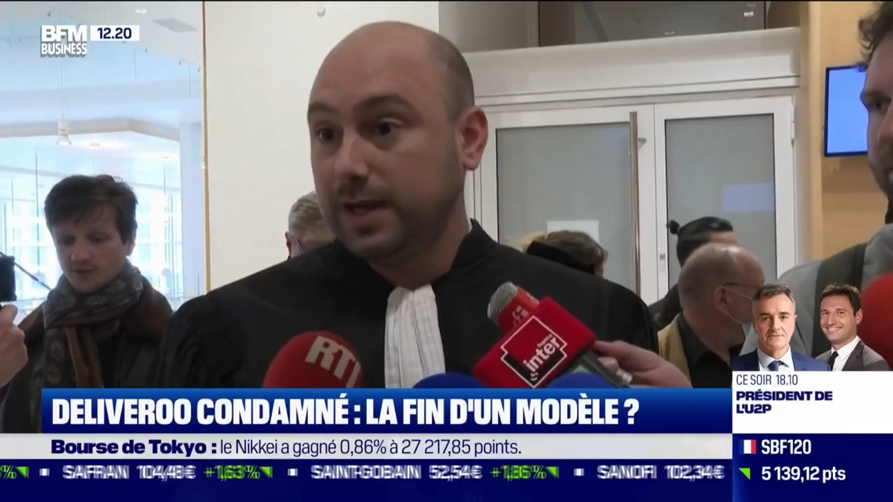 Entretien sur BFM Business consacré au procès pénal de Deliveroo.