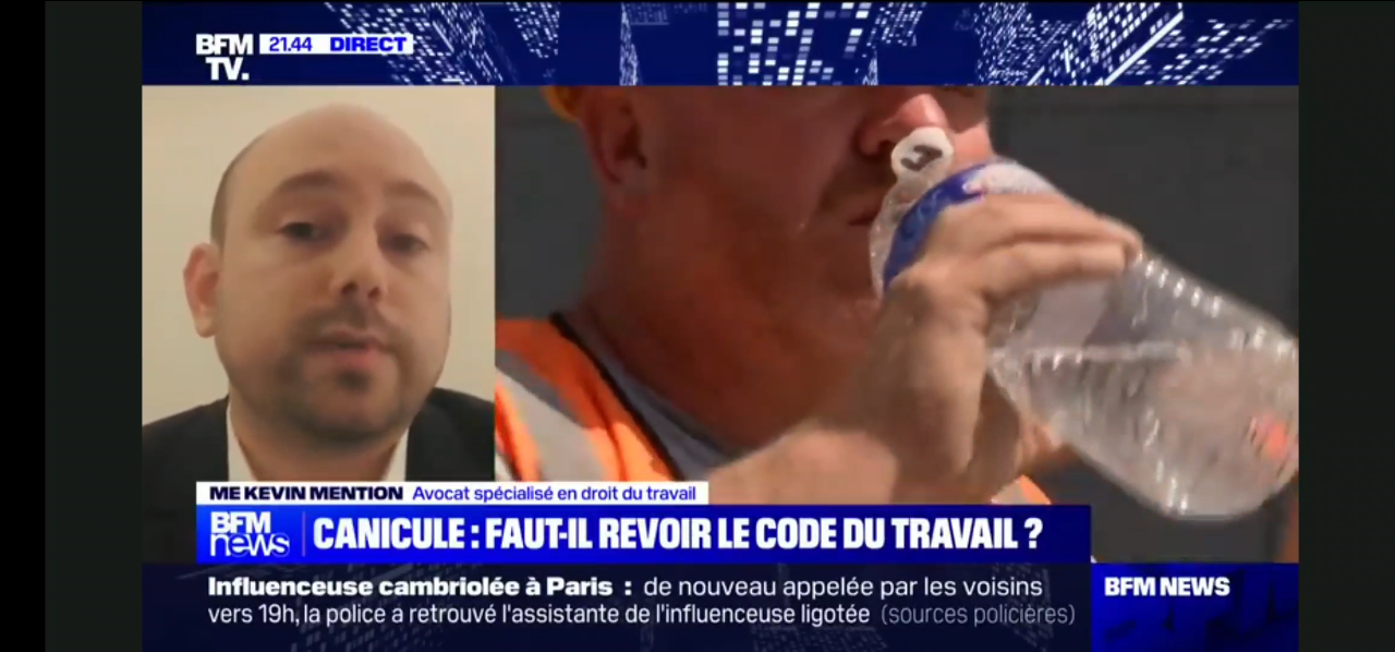 Débat sur BFMTV consacré aux règles de protection des salariés pendant une canicule.
