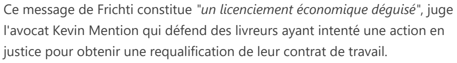 Extrait de Franceinfo : Plateforme de livraison rapide Frichti : grève des coursiers livreurs en Île-de-France.