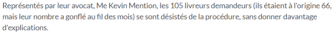 Extrait de Snacking Today : Livreurs sans-papiers Frichti : désistement devant les prud’hommes.