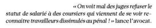Extrait de L'Humanité : Jugement historique contre Deliveroo.