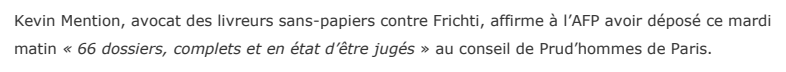 Extrait de Maddyness : Des ex-livreurs sans-papiers de Frichti attaquent la plateforme.