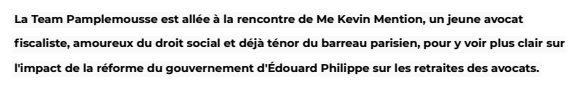 Extrait de Pamplemousse : Réforme des retraites : entretien avec Kevin Mention.