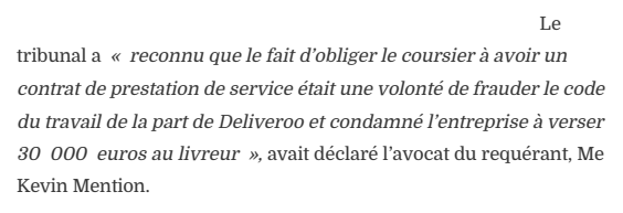 Extrait de Confluences : Saisie de trois millions d’euros sur les comptes de Deliveroo.