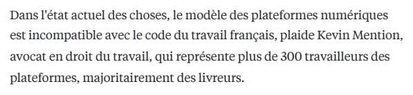Extrait de Business Insider : Les pistes possibles pour changer le statut des VTC et livreurs après la décision de justice défavorable à Uber.