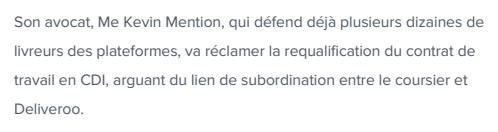 Extrait de Boursorama : Un des leaders de la grève contre Deliveroo radié par la plateforme.