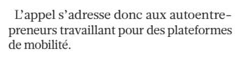 Extrait de L'Humanité : Recours collectif pour la requalification des ubérisés.