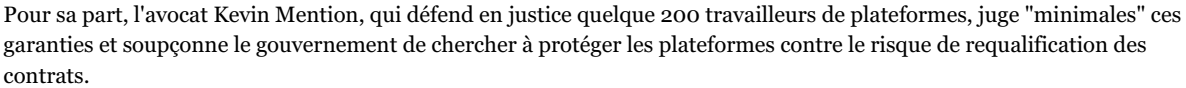 Extrait de Le Nouvel Obs : La protection des travailleurs des plateformes de type Uber devant l'Assemblée.