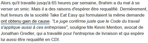 Extrait de France 3 / franceinfo : Uberisation : procès pour des emplois en CDI.