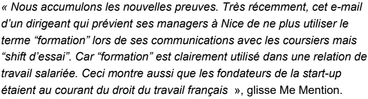 Extrait de Le Soir : Du neuf sur la plainte au pénal contre Take Eat Easy.