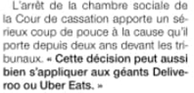 Extrait de Ouest-France : « Au taux horaire, c'est à peine le Smic, sans congés payés ».