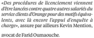 Extrait de Libération : Notation des salariés : dans les télécoms, omerta sur un système.