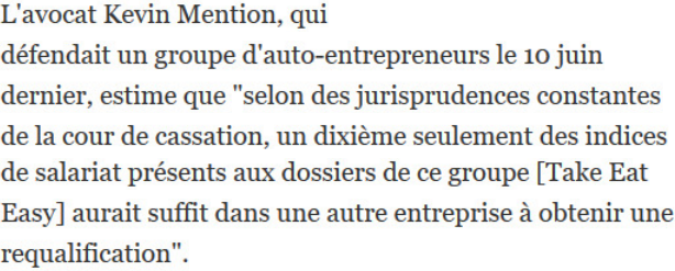 Extrait de L'Express : Les prud'hommes: une loterie pour les auto-entrepreneurs?.