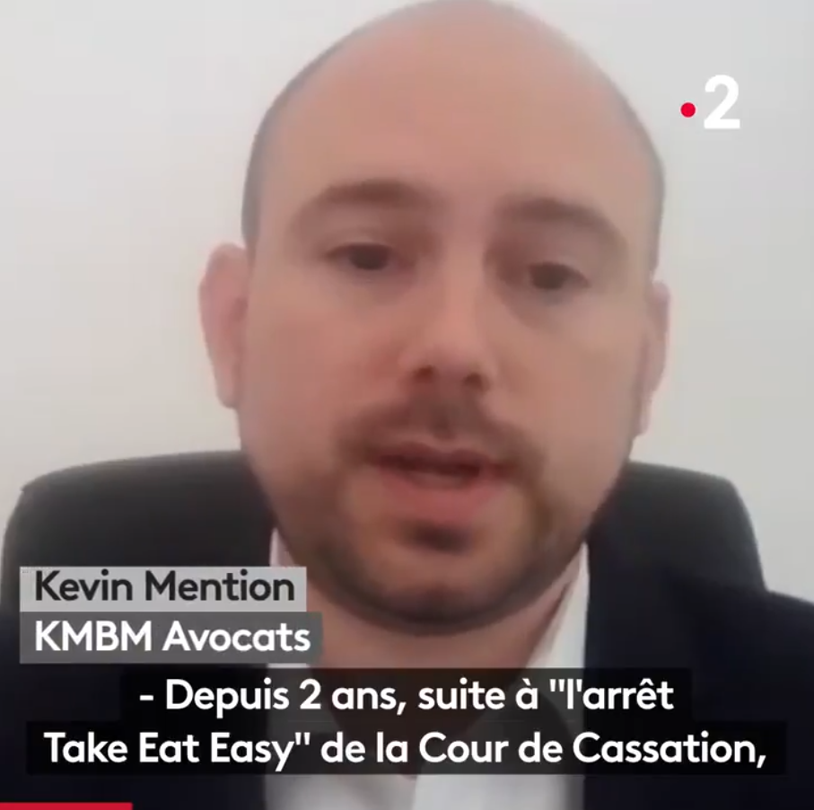 Entretien sur France 2 au sujet de la requalification des livreurs à vélo.