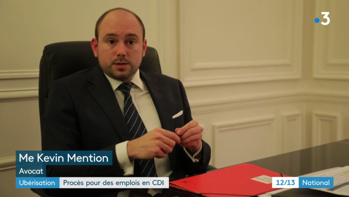 Kevin Mention dans le 12/13 national de France 3 pour un sujet sur l’ubérisation et les procès visant à faire reconnaître des emplois en CDI.