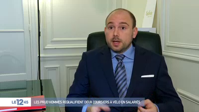 Kevin Mention interrogé dans Le 12.45 de M6 après la requalification de coursiers Take Eat Easy.